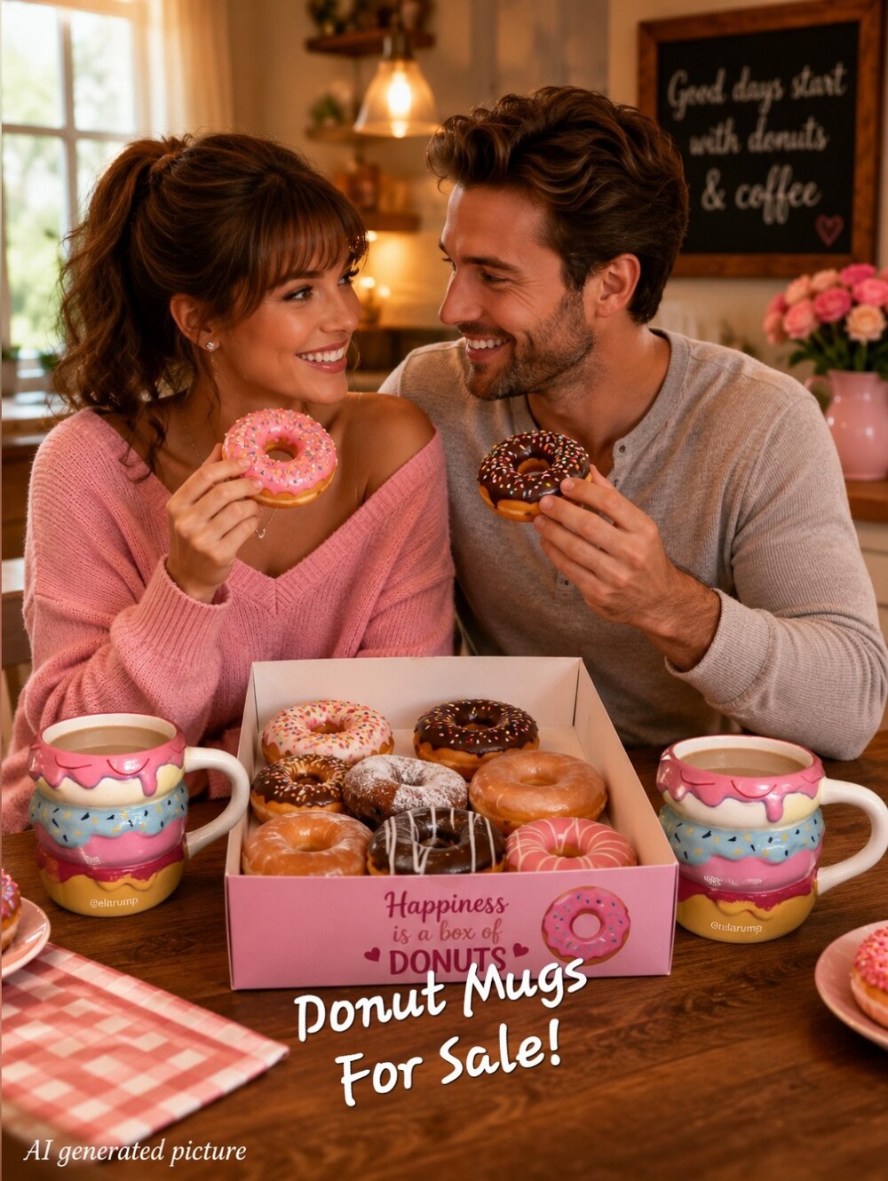 Room Essentials Stacked Set Of 2 Donuts Mug
